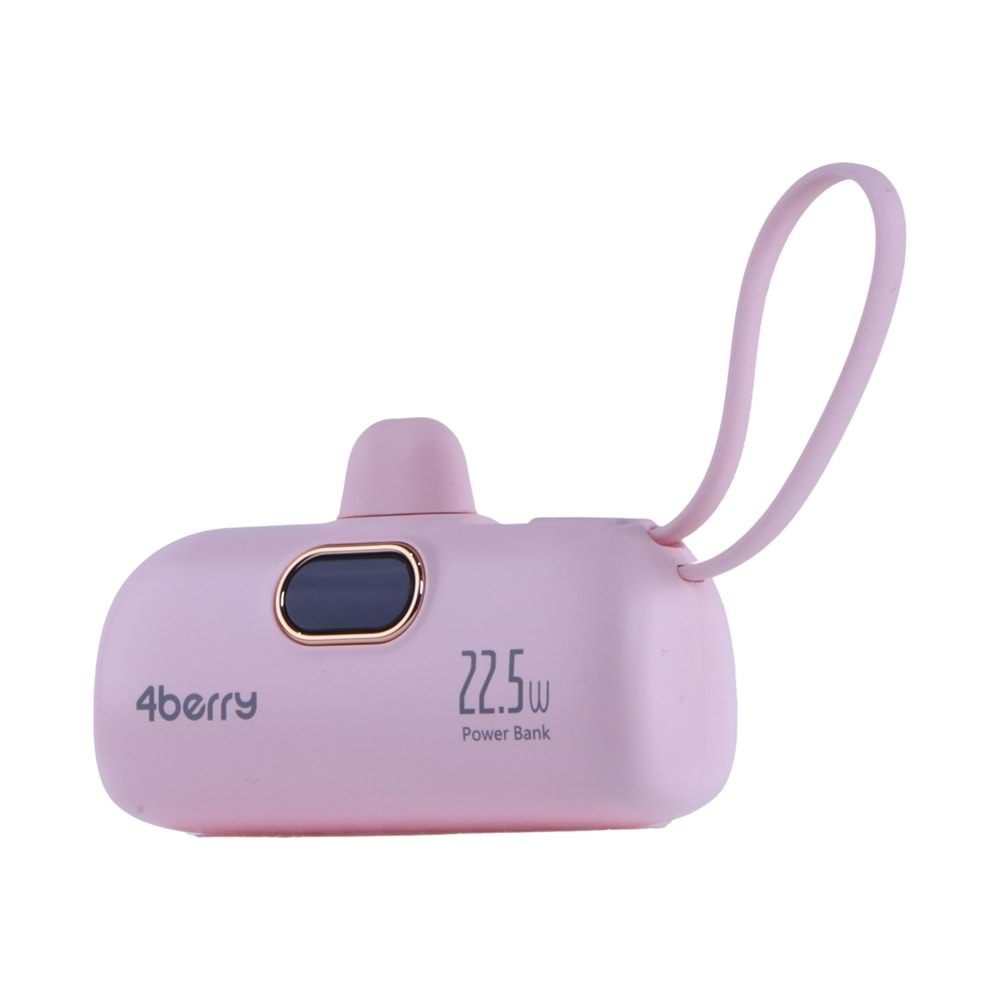 DX269B Pembe Powerbank – 5.000 mAh, 22.5 W Type-C Hızlı Şarj