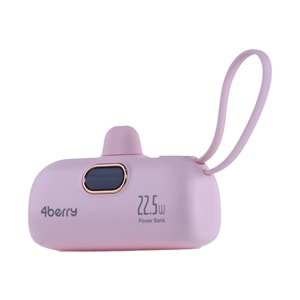 DX269B Pembe Powerbank – 5.000 mAh, 22.5 W Type-C Hızlı Şarj