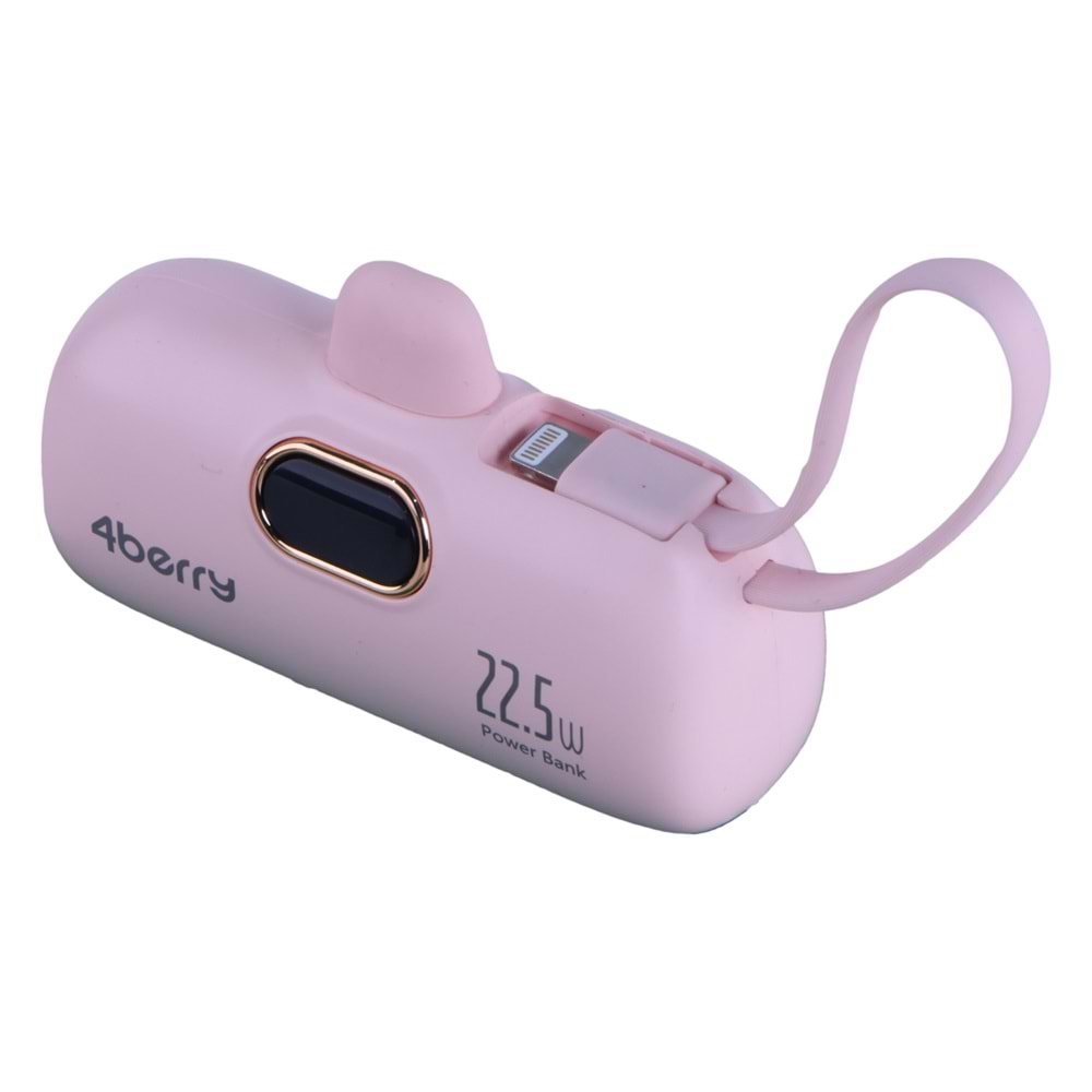 DX269B Pembe Powerbank – 5.000 mAh, 22.5 W Type-C Hızlı Şarj