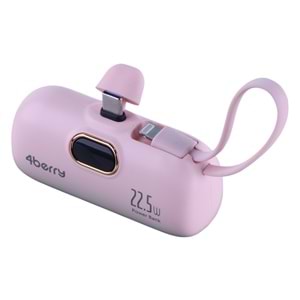 DX269B Pembe Powerbank – 5.000 mAh, 22.5 W Type-C Hızlı Şarj