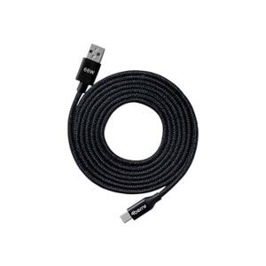 USB-A to Type-C Örgülü 66W Süper Hızlı Şarj Kablosu ve Veri Kablosu 1.2 M SIYAH
