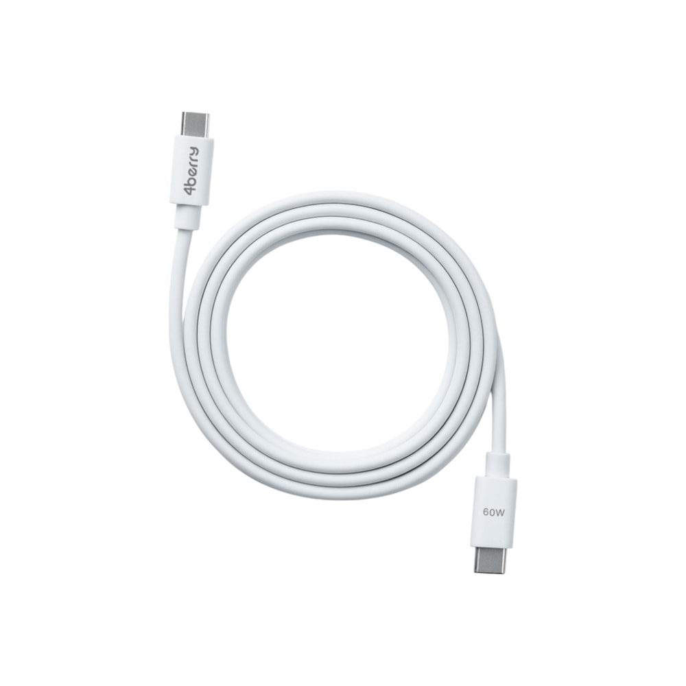 Type-C to Type-C Süper Hızlı 60W Şarj Kablosu ve Veri Kablosu 1.2 M BEYAZ