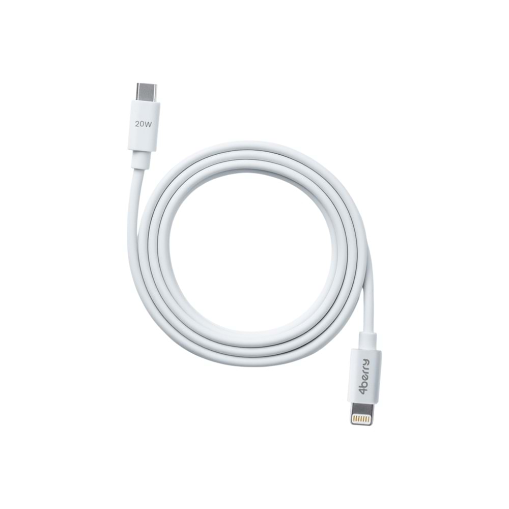 Type-C to Lightning 20W Hızlı Şarj Kablosu ve Veri Kablosu 1.2 M BEYAZ
