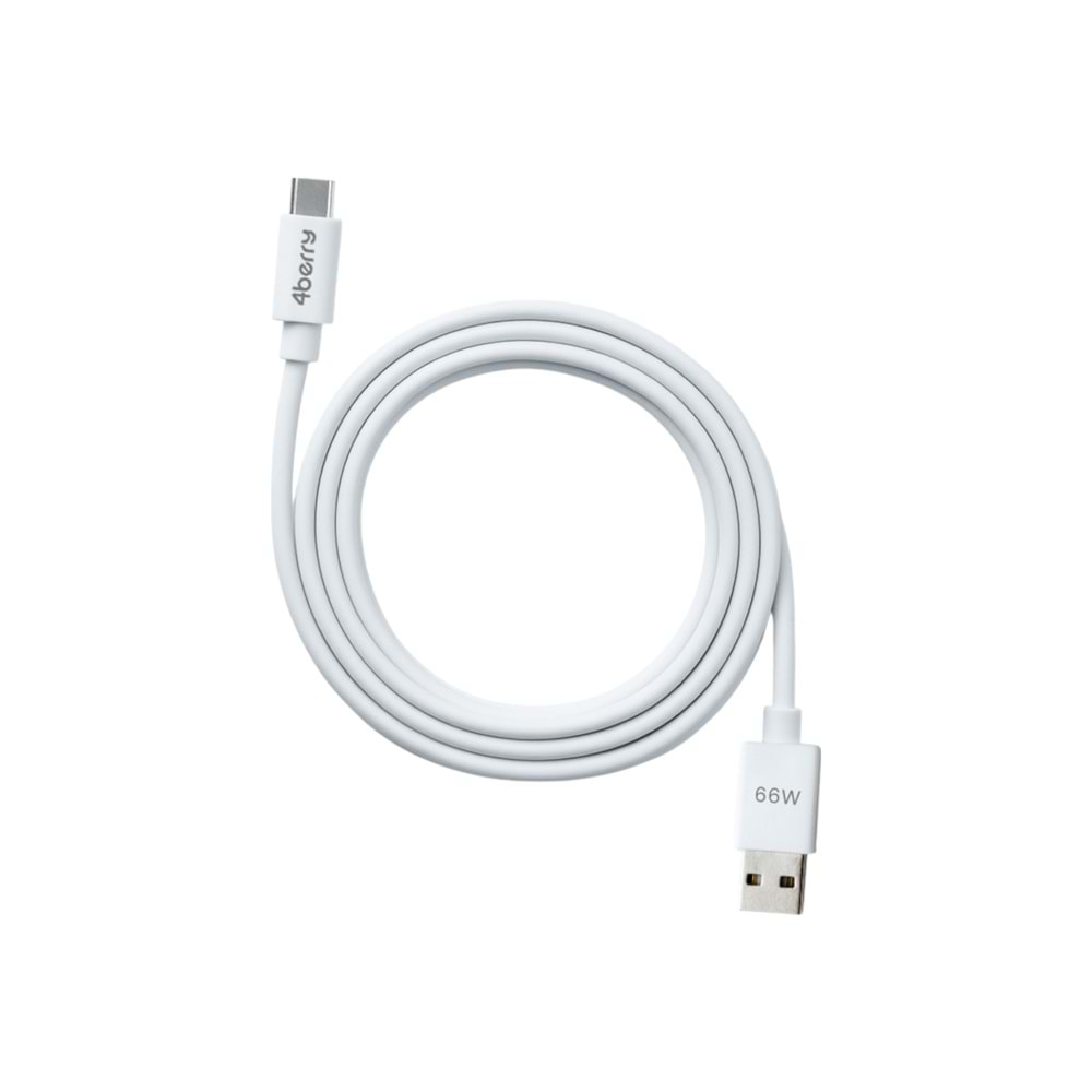 USB-A to Type-C Süper Hızlı 66W Şarj Kablosu ve Veri Kablosu 1.2 M BEYAZ