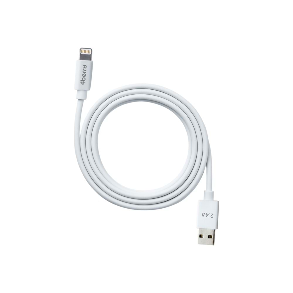 USB-A to Lightning 2.4 A Hızlı Şarj Kablosu ve Veri Kablosu 1.2 M BEYAZ