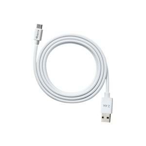 USB-A to Micro USB 2.4 A Hızlı Şarj Kablosu ve Veri Kablosu 1.2 M BEYAZ