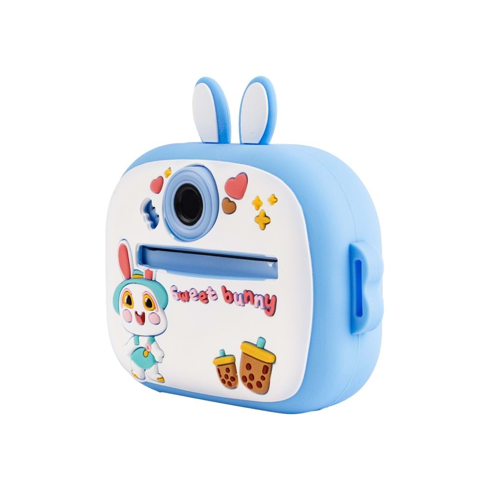 Q7 Taşınabilir Fotoğraf Yazıcı ve Kamera BUNNY MAVİ